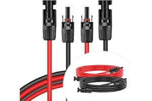 SARONIC 6mm²/10AWG Solar Extension Cable, 5m/16.4FT Solar Cable with Female and Male Connector Solar Panel Wire Kit Photovoltaic Cable for Solar Panels Photovoltaic Systems Solar Power Station