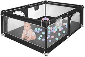 MUL-BOUTIQUE Parc Bébé, 160x120 cm, d'Activité pour Enfants avec Base, modulable, pliable, grand parc pour enfant en bas âge Avec Porte Zippée (blanc)
