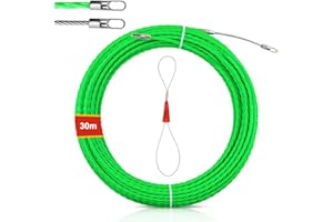 JIASHA Sonda Passacavi,30m Sonda Passacavi Professionale,4mm Sonda Elettricista,con 1 Molla di Guida,Sonda Tiracavi Cavo, Molla Elettricista, Canalina Passacavi,Estrattore Cavi Per Cavi Elettricista