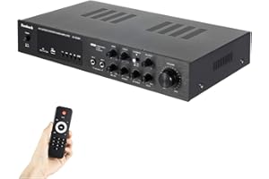 CHYNALYS HiFi Verstärker 5K Bluetooth 600W Stereo Audioverstärker, 4.2 FM/AM-Radio Leistungsverstärk mit Fernbedienung&LED, Car Audio Verstärker Amplifier Vollverstärker mit 2 Mikrofoneingang Echo