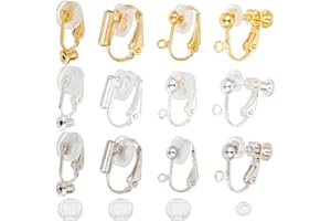 SOFPLATE 1 Scatola 24 Pezzi Convertitore per Orecchini in Oro in 12 Stile Convertitore per Orecchini A Clip in Argento Ottone Non Forato Placcato in Oro 18k con Inserto A Vite sul Retro Risultati per
