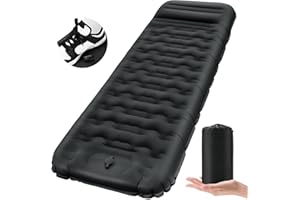 FTSMTK Isomatte Selbstaufblasend mit Fußpresse Pumpe, 12cm Verdicken Isomatte Camping, Ultraleicht Luftmatratze Kleines Packmaß, Aufblasbare Matratze Campingmatte Schlafmatte für Outdoor Camping