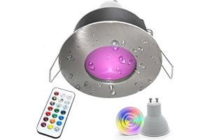 Planetitaly Faretto led box doccia 6W bagno turco cromoterapia IP65 GU10 lampada RGBW 6000K