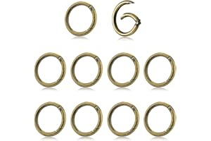 JYNXOR 10 Pezzi Moschettone Rotondo Anello Borsa A Mano, 25 Mm Anelli Portachiavi Fibbia A Molla In Acciaio Gancio Clip Bronzo, Anelli per Borse Uncinetto, Chiusura A Moschettone Per Lavori Manuali