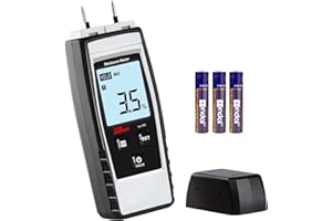 LEERCHUNAG Digitaler Feuchtigkeitsmesser, 8 in1 Pin Holzfeuchtemessgerät, Holzfeuchtemesser für Brennholz/Holz/Trockenbau/Holz/Ziegel/Putz/Boden/Papier – Wasserlecksensor Detektor & Feuchtigkeitstester Grau