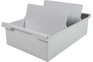‎EXACOMPTA Exacompta 52340D Karteikassette Karteitrog DIN A5 quer. Aus Recycling-Kunststoff mit 2 Trennplatten für bis zu 1200 Karteikarten lichtgrau Blauer Engel Karteikasten