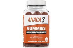 ANACA 3 - 60 Gummies Brûleur De Graisses - Complément Alimentaire Sans Sucres - Ascophyllum, Cola, Zinc, Chrome - Programme 30 Jours - Fabriqué en France