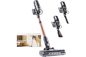 TWEAKIO Cordless Vacuum Cleaner, 550W/45KPA/60min Self-Standing Powerful Vacuum with LED Stylish Display,V-shaped Anti-Tangle Vacuum Cleaner with Rechargeable Battery for Hard Floors, Carpets, Cars & Pet Hair