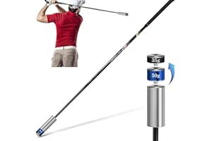 SWINGTEK Golf Swing Trainer Aid for Indoor Practice Speed Training, Warm up Stick Improved Rhythm, Grip, Flexibility, Balance, Tempo and Strength with 2 Adjustable Weights, Great Golf Gift