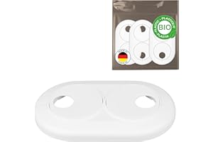 FUX 5 Piezas, 16mm - 22mm, bío rosetas dobles para tuberias de calefaccion, embellecedor, cubre tubos radiador, tapa, cubre radiador, polietileno biológico blanco (22mm)