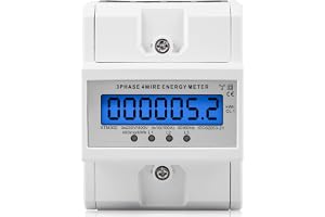 Elmätare 3fas 4 ledningar, 3fas 230/400V 3x 5-100A, LCD digital elmätare strömfördelningsräknare DIN-skena för strömfördelningsräknare DIN-skena