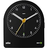 Braun Bc-22-B klasik &ccedil;alar saat, analog, alarm, erteleme fonksiyonu, arka plan aydınlatması, sessiz saat mekanizması, siyah