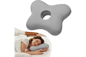 pozico Memory Foam piercingkudde med hål – öronkudde för personer som sover på sidan – formstabil munkkudde för tryckavlastning vid piercing, öronvärk och efter OP – Avtagbart, tvättbart överdrag