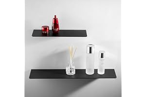 ‎WOMAMNY Womamny Duschregal Schwarz, Duschablage Ohne Bohren, 2 Stück Badezimmer Regal 60cm & 40cm, Duschkorb Ablagen Aluminum Selbstklebender Wandregal Ohne Bohren für Bad Küche Wohnzimmer Zimmer