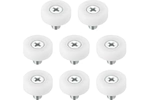 CLARMONDE 19 mm Rulli cassetto, 8 pz Ruote di ricambio per puleggia per cassetto in plastica con puleggia piccola (19mm) (A)
