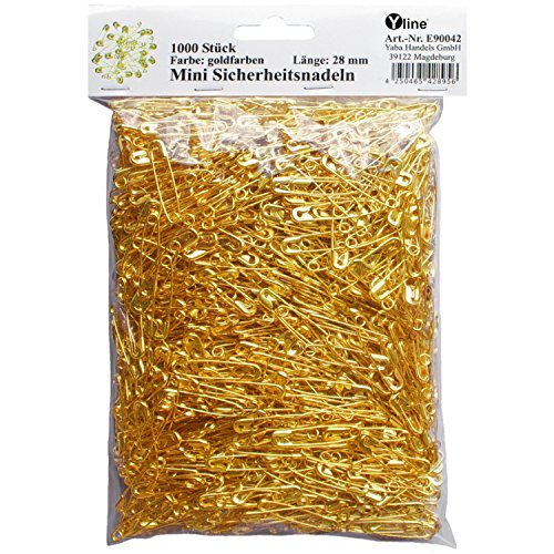1000 Stück Sicherheitsnadeln klein, goldfarben ca. 28 mm, Sicherheits- Nadel Nadeln, E90042