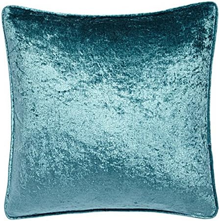 Teal Luxury Crushed Effect Velvet Pair Of Cushion Covers - 17" x 17" (45x45cm)