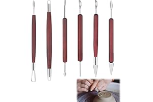 KURYT Clay Tools,6PCS Sculpting Tools Clay Sculpting Modeling Tools,Pottery Tools Air Dry Clay Tools Sculpting Polymer Clay Tools Set Wax Sculpting Tools Double Headed for Crafts DIY Pottery Sculptures