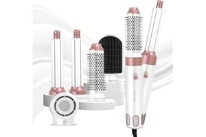 MIEARA 5 in 1 Air Styler - Hot Air Styler, Blow Dryer Brush, Hot Air Brush, Hairdryer Brushes with Straightening, Volumising, and Curling Effects – Negative Ionic Curler for All Hair Types