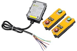 YUNSEITY Telecomando Senza Fili per Gru di Sollevamento, Interruttore di Controllo Dell'ascensore Elettrico del Trasmettitore e Ricevitore Wireless a 800 MHz Impermeabile IP68, Distanza di Controllo(CA 220V)