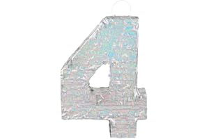 Boland - Pignatta di figure, dimensioni 40 x 28 x 8 cm, figura olografica, numero, argento, anniversario, compleanno, decorazione, gioco di partito