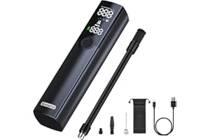 Woowind BP188 Electric Bike Pump Presta Valve And Schrader, Air Pump Tyre Inflator For Bikes, Motorcycle, Auto Shut-off 120~150PSI and Rechargeable