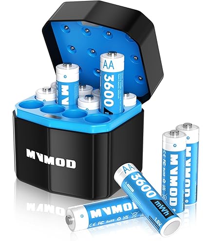 MVMOD AA Lithium Akkus 12er Pack 3600mWh - Wiederaufladbare Batterien Mit Schnelladegerät