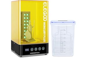 ELEGOO Mercury Plus 2.0 Machine 2 en 1 de Nettoyage Lavage et de Durcissement Wash and Cure pour Modèles en résine avec Seau de Lavage pour imprimante 3D LCD/DLP/SLA Mars Photon Mono Photon S