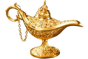 Lezevn Aladdin Genie Lamp Legend Magic Genie Light Classic Wishing Light Table Decoration for Cosplay Halloween Props