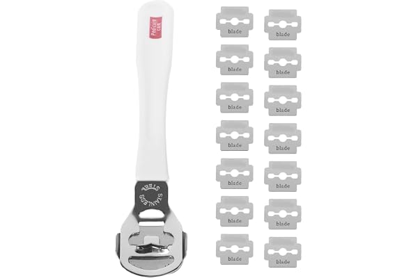 Rosenice Rasoir Pour Les Pieds RâPe Pied PéDicure Avec 20 Lames Inoxydables Pour Enlever Peau Dure CallositéS Et Cuticules Soins Des À Domicile Et Professionnel