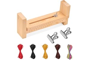 CAREDGO Kit per Fare Braccialetti Telaio per Braccialetti in Legno Kit Bracciali a Forma di U per Fare Braccialetti Regolabile per Fai da Te Cordini Braccialetti, con 5 Rotoli Fili per Braccialetti