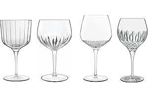 Luigi Bormioli Set di 4 bicchieri da gin in cristallo con confezione regalo inclusa, da 600 ml a 805 ml, rinforzati in titanio, ultra resistenti, tagliati al laser, realizzati in Italia e lavabili in