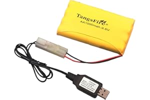 TANGSFIRE Batterie Rechargeable AA 9,6V 1000 mAh Mini Tamiya RC Battery Pack Racing Batteries for Model Cars, Airplanes, Robots Toys, Batterie RC Haute Performance à partir d'un Chargeur USB-A.