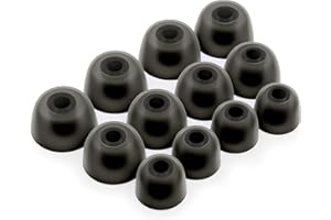 Okuli Set of 12 Silicone EarBuds Ear Tips For Jabra Elite 3, 5, 7, 65t, 75t Earphones in Black