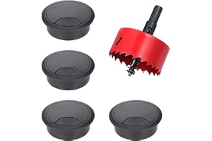 Bordshålskåpa 80 mm, 4 stycken kabelgenomföringar för skrivbord, runt bord med krona, hål 80 mm, för USB-tråd- och kabelhantering
