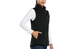 BALEAF Chaleco sin mangas ligero con cremallera completa chaqueta a prueba de viento suave cuello con cremallera bolsillos corriendo senderismo pesca