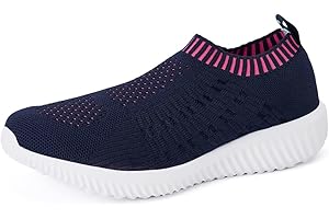 TIOSEBON Women's Slip On Casual Trainers Breathable Mesh Walking Sneakers Lightweight Athletic Running Shoes