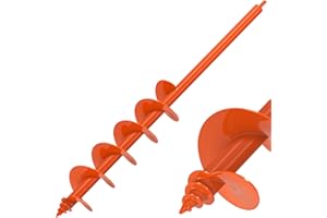 Insaga Auger Drill Bit, 81x10cm Bulb Planting Auger Post Hole Digger Extended Garden Soil Spiral Drill for Bedding/Seeding/Fence Mailbox Post, Suits 10mm Hex Drive Drill