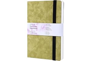 TUMUARTA Aquarell Skizzenbuch, 300g, 100% Baumwolle, 19x13 CM, 24 Blatt, Portrait Feinkorn, Säurefrei, Aquarellbuch, Aquarell-Notizbuch zur Verwendung als Reiseskizzenbuch und Mixed Media Block.
