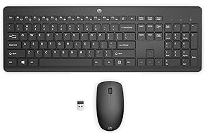 HP 230 Wireless Keyboard and Mouse Combo Set, 2.4 GHz Wireless USB-A Nano Receiver, Up to 1600 dpi, Up to 16 Months Battery Life - Black