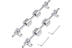 CNCMANS 2 unidades de eje lineal de 1000 mm, diámetro de 20 mm, guía lineal de 1000 mm, eje de precisión con 4 soportes horizontales SK20 y 8 bloques de rodamientos lineales SCS20UU para impresora 3D
