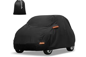 QUARKZMAN Funda 210D-PU Oxford Impermeable ContarViento Protección Solar con Cremallera en Puerta de Conductor Negro Para Smart Fortwo 2007-2023