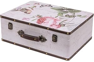 HMF VKO102 Maleta Vintage de Madera | 44 x 32 x 16 cm | Grande | Rose