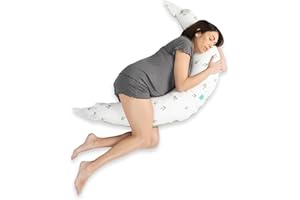 KOALA BABYCARE Cojin Lactancia Bebe y Almohada Embarazada para Dormir XL - Cojin Embarazada Multifuncion Funda Intercambiable 100% Algodón Desenfundable y Lavable
