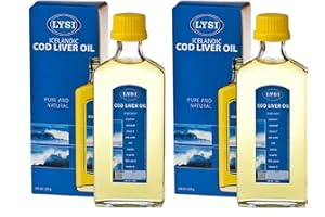 Lysi Cod Liver Oil High In Omega 3 Lemon Flavour 240 ml Liquid Supplement with Natural Vitamins 2 Bottles Made From FIsh In Iceland
