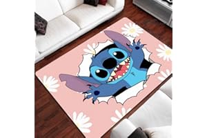 YZGAH Dibujos Animados Lilio & Stitch Alfombra Sala De Juegos para Niños Sala De Estar Dormitorio Accesorios De Fotografía Antideslizantes Regalo De Cumpleaños I7980 90X150Cm