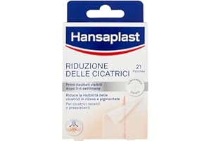 Hansaplast Reductor de cicatrices, apósito transparente, ayuda a que las cicatrices sean más planas, suaves y ligeras, apósitos adhesivos, 12 x 21 ud (3,8 cm x 6,8 cm)