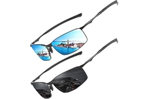 LEDING&BEST Gafas de Sol para Hombre y Mujer Polarizadas Lentes con Super Ligero Marco de Metal 100% Protección UV/Adecuadas para Conducir Viajar Uso Diario Cat 3 CE