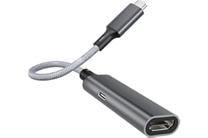 RUXELY Adattatore da USB C a HDMI Con Porta di Ricarica PD da 100W,4K 60Hz Convertitore Type C a HDMI Femmina MHL,Thunderbolt 3 per iPhone 16 15 Pro Max,MacBook,iPad,Samsung Galaxy S24 S23 Tablets