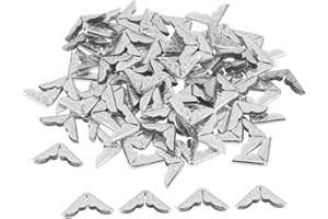 Demiawaking, 100 Stück Metall-Buchecken / Eckenschutz für Scrapbooks, Alben, Menüs, Notizbücher, Ordner usw. silber